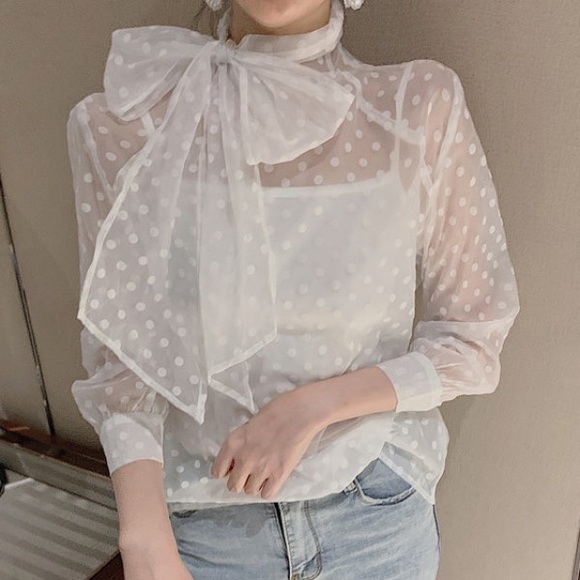 Free People Lace Blouse Transparent Top Tee Boho Sheer - Picture 11 of 12